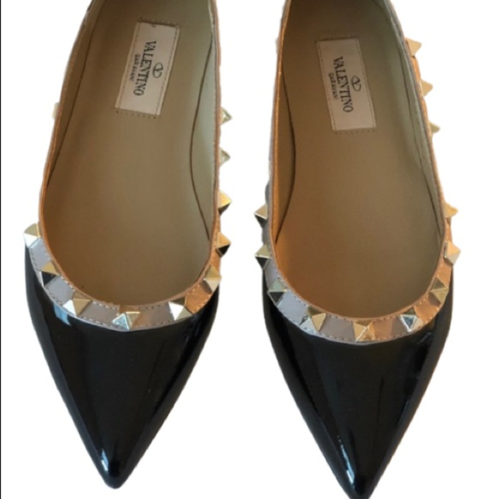 Valentino Garavani Rockstar Patent Leather Ballet EUC